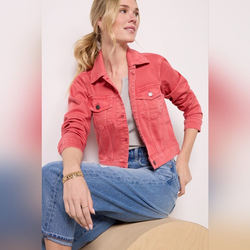 Kut from the Kloth Angela Crop Jacket Strawberry Pink NWT